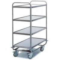 ROLLCART Tischwagen für Labor und Produktion, 4 Etagen, 800 x 500 mm