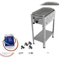 ChattenGlut Gasbräter 1-flammig 3,6kW Standgerät Edelstahlpfanne mit DGUV