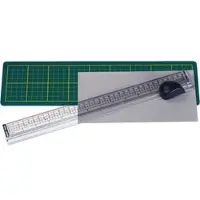 Alco Schneidelineal mit Matte aus Kunststoff 35 cm transparent Packung mit 12 Stück
