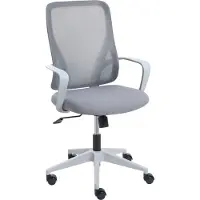 Beliani Bürostuhl Hellgrau aus Mesh Stoff Höhenverstellbar Drehbar Wipp Funktion Modernes Design Schreibtischstuhl Drehstuhl für Home Office Büro