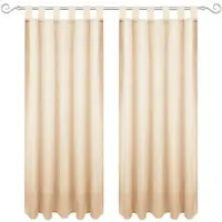 Bestgoodies Dekoschal Ellen Schlaufen Blickdicht 2er Pack 140 cm x 225 cm Beige