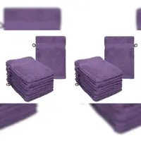 Betz 20 Stück Waschhandschuhe Waschlappen PREMIUM Größe 16x21 cm 100% Baumwolle Farbe lila