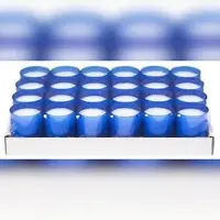 Mank Refill Kerzen / Teelichteinsatz in Blau, Ø50x65 mm, 24 Stück - Brenndauer ca. 24 Stunden - Refillkerzen