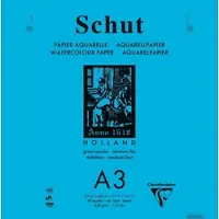 Clairefontaine 3x Schut Aquarellblock A3 geleimt, 40 Blatt weiß 250g, mittelfeine Körnung - 975735C