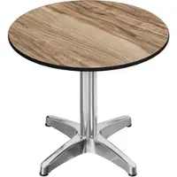 GGM Möbel CPBL | HPL Bistro Tisch | Ø:H 70 x 78 cm | Sheesham / Aluminium | Klappbar + Zusatzgewicht | Rund