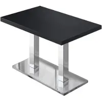 GGM Möbel MBM | Bistro Tisch | 120 x 70 x 74,5 cm | Melamin | Schwarz / Edelstahl