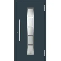 Haustuerenland.de Aluminium Haustür RC2 "LOTTE" 78 mm Anthrazit RAL 7016 außen öffnend DIN rechts