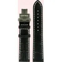 Certina - Leder Ds Podium Gent Chrono Lederband Schwarz 20/18mm C600016937 - alligator-prägung,rind,schwarz