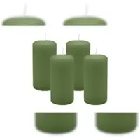 Kopschitz Kerzen 4er Set Stumpenkerzen/Adventskranzkerzen Grün Ø 50 x 100 mm