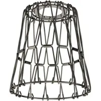 Ledscom.de Käfig-Lampenschirm, chrom-schwarz, 135mm Ø