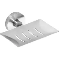 BRILLANTBAD BEO Seifenhalter Edelstahl matt 125x55x115 mm für Bad & Küche >> zum Bohren oder Kleben