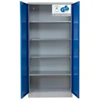 Proregal Stahlschrank BEE mit 8 verzinkten Fachböden | HxBxT 195x92x50cm | Grau-Blau | Werkstattschrank Werkzeugschrank Aktenschrank Universalschrank