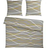 Momax Bettwäsche Welle XL Goldfarben/Grau ca. 200x200cm