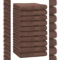 Betz 10 Stück Handtücher PREMIUM 100% Baumwolle Größe 50x100 cm Farbe nuss