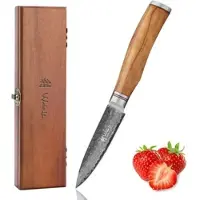Wakoli Officemesser I 9 cm Klinge I Olivenholzgriff und Hammerschlag