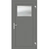 Haustuerenland.de Aluminium Nebeneingangstür "DOROTHEA" 69 mm Graualuminium RAL 9007 beidseitig außen öffnend DIN rechts