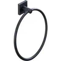 Bravat Quaruna Handtuchring 753499 schwarz matt, zum Kleben/Schrauben