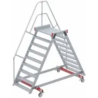 Euroline 512 mobiler Überstieg 60° Stufenausführung Alu gerieft Stufenbreite 1000mm 9 Stufen