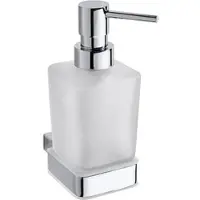 BRILLANTBAD BIA Glasseifenspender Messing Glas Chrom 65x150x120 mm, 250 ml für Bad & Küche >> zum Bohren
