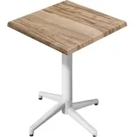 GGM Möbel WAP | Bistro Außen Stehtisch | B:T:H 60 x 60 x 109 cm | Sheesham / Weiß | Quadratisch | Klappbar