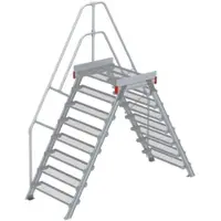 Euroline 512 Überstieg 60° 1000mm Stufenbreite 2x8 Stufen Stahl Gitterrost