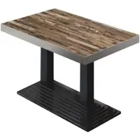 GGM Möbel BPY | Bistro Tisch | 110 x 60 x 81 cm | Quadratisch | Edelstahl Rand | Vintage Old / Schwarz