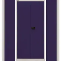 Bisley Universal Garderobenschrank abschließbar - Stahlschrank mit Hutboden & Kleiderstange, Mitteltrennwand & 3 Fachböden, Flügeltürenschrank mit