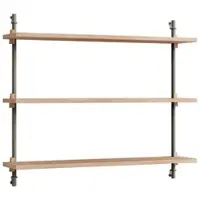 MOEBE - Wall Shelving System Low, Eiche geölt / warm grey