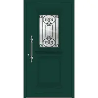 Haustuerenland.de SCHÜCO Aluminium Landhaustür "AMALIA" ADS 75.SI RC2 Moosgrün RAL 6005 innen öffnend DIN links