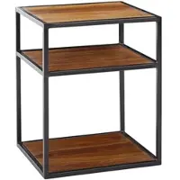 KADIMA DESIGN NACHTTISCH – Massivholz/Metall, 40x50x35 cm, hoch, Ablage, Industrial-Stil