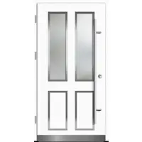 Haustuerenland.de Aluminium Haustür "CORGINA" 92 mm RC2 Weiß RAL 9016 beidseitig außen öffnend DIN links