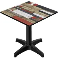 GGM Möbel CPBL | HPL Bistrotisch | B:T:H 60 x 60 x 80 cm | Vintage Bunt / Aluminium | Zusatzgewicht | Quadratisch