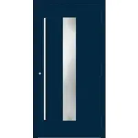 Haustuerenland.de Aluminium Haustür nach Maß "MAJA" 90 mm RC2 Stahlblau RAL 5011 beidseitig außen öffnend DIN rechts