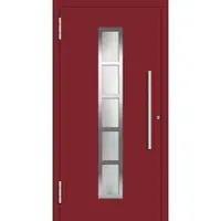 Haustuerenland.de Aluminium Haustür RC2 "LOTTE" 78 mm Purpurrot RAL 3004 beidseitig außen öffnend DIN links