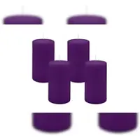 Kopschitz Kerzen 4er Set Stumpenkerzen/Adventskranzkerzen Violett Ø 70 x 130 mm