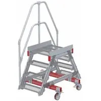 Euroline 512 mobiler Überstieg 60° Stufenausführung Stahl Gitterrost Stufenbreite 600mm 4 Stufen