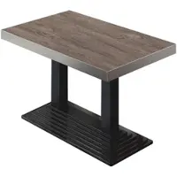 GGM Möbel BPY | Bistro Tisch | 120 x 70 x 81 cm | Quadratisch | Edelstahl Rand | Light Wenge / Schwarz
