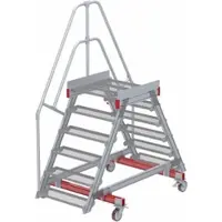 Euroline 512 mobiler Überstieg 60° Stufenausführung Stahl Gitterrost Stufenbreite 800mm 6 Stufen