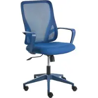 Beliani Bürostuhl Blau aus Mesh Stoff Höhenverstellbar Drehbar Wipp Funktion Modernes Design Schreibtischstuhl Drehstuhl für Home Office Büro