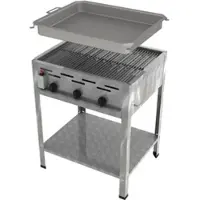 ChattenGlut Professional Gastrobräter 3-flammig Standgerät 10,8kW und Rost und Pfanne