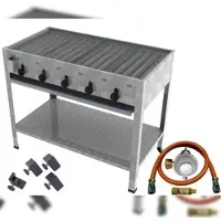 ChattenGlut ChattenTec Professional doppelwandiger Gastrobräter 5-flammig Standgerät 20 kW, Flüssiggas 980x530x830 mm mit Gewerberegler und Rost