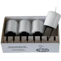 Kopschitz Kerzen 4er Set Adventskerzen mit Safety Clip und Kerzenstecker (Haltekrallen) Silbergrau 8 x ? 5 cm
