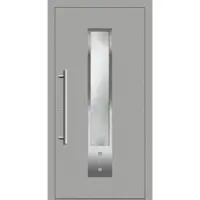 Haustuerenland.de Haustür RC3 "GLORIA" 79 mm Weißaluminium RAL 9006 beidseitig innen öffnend DIN links