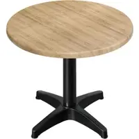 GGM Möbel WBC | Bistro Außen Tisch | Ø:H 60 x 80,5 cm | Eiche / Schwarz | Rund