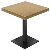 GGM Möbel KM | Bistro Tisch | 80 x 80 cm | H 77 cm | Eiche | Gestell: Schwarz