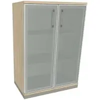 Fm Büromöbel Aktenschrank »Oldenburg« 3 OH satinierte Acrylglastüren braun, 80x113.3x44.2 cm