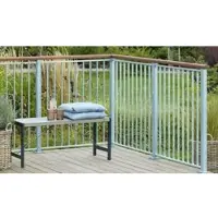 Meingartenversand.de Metall Gartenzaun Basic - Stahlzaun aus feuerverzinktem Stahl, Schwarz - moderner Metall Vorgartenzaun im Maß 90 x 98 cm - Zaun für Gärten