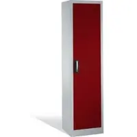 C+P Aktenschrank Acurado mit Drehtür, 5 Ordnerhöhen, H1950xB500xT400mm Front Rubinrot Korpus Lichtgrau