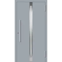 Haustuerenland.de Aluminium Haustür RC2 "COSIMA" 78 mm Fenstergrau RAL 7040 beidseitig außen öffnend DIN rechts