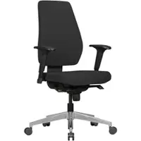 KADIMA DESIGN Bürostuhl DARIUS mit Stoff-Bezug in Schwarz, Design Schreibtisch-Stuhl mit Synchromechanik & Armlehnen, Drehstuhl Drehsessel ergonomisch 120 kg